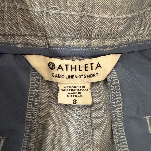 Athleta Light Blue Cabo Linen 4" Shorts - Picture 3 of 6